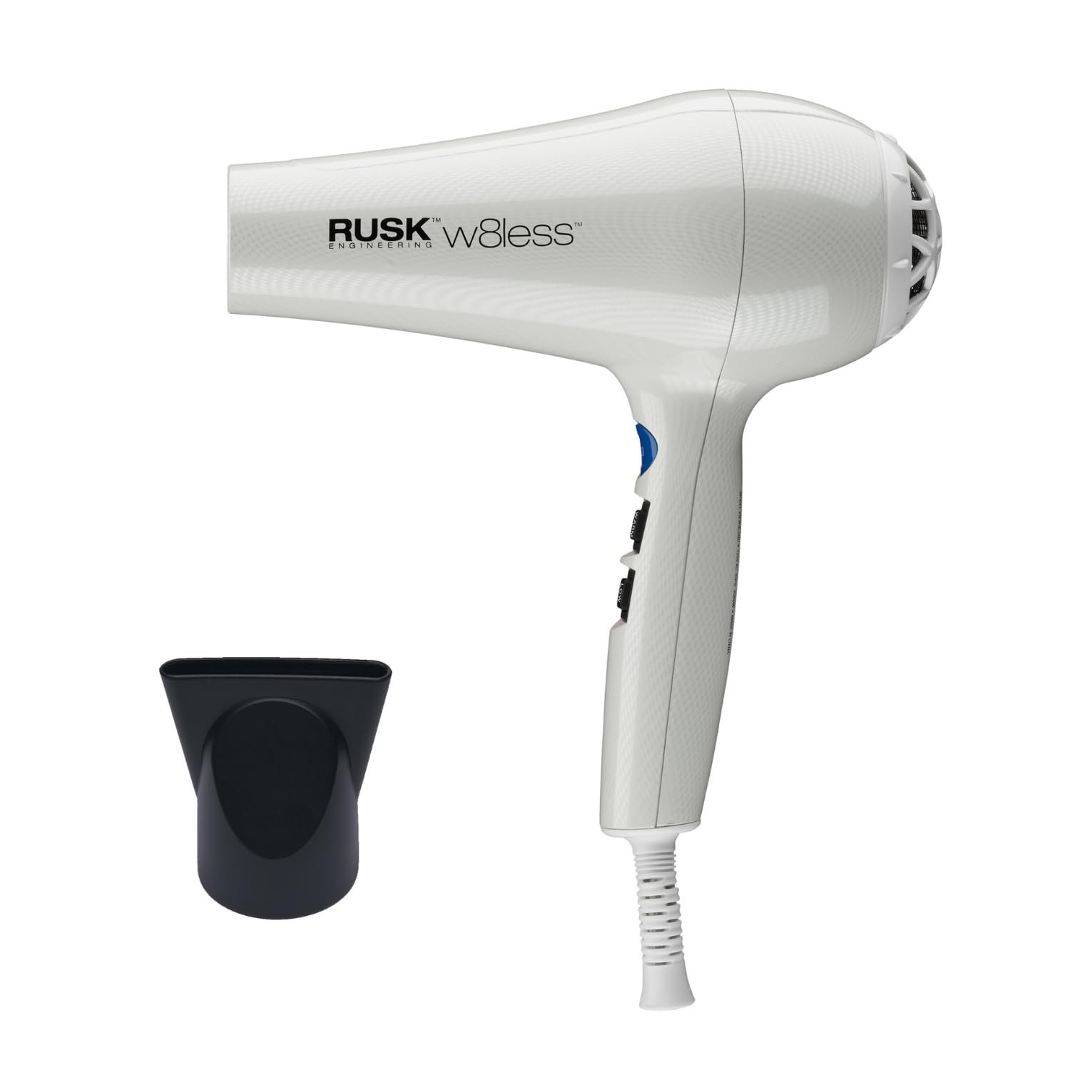 RUSK W8less 2000 Watt Ionic Hair Dryer – Ceramic Tourmaline Technology – Lightweight, Professional Blow Dryer for Fast Drying & Frizz Control (1 ct)