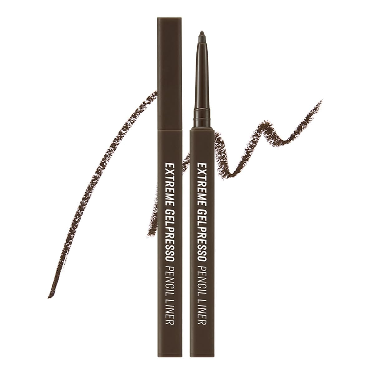 CLIO Extreme Gelpresso Pencil Eyeliner, Gel Smooth Waterproof Formula, High Pigment Color, Smudge Proof Long Wear, Creamy Glide, Tightline Blend Control, Safe for Sensitive Eyes (001 Black Brown)