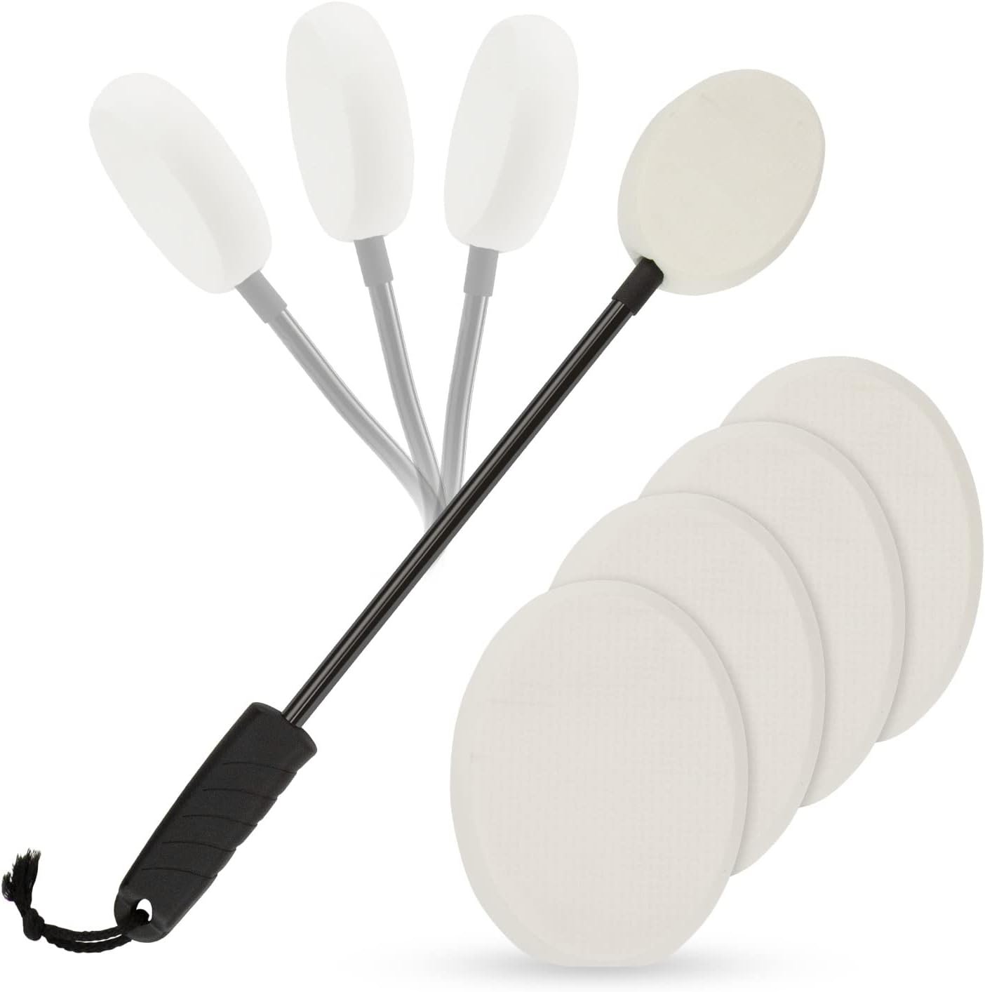 Vive Bendable Lotion Applicator for Your Back – Easily Apply Sunscreen, Self Tanner, Moisturizer, & Cream to Feet, Back, & Body – Long Handled Shower Wand Brush for Women & Men – Reusable, Washable