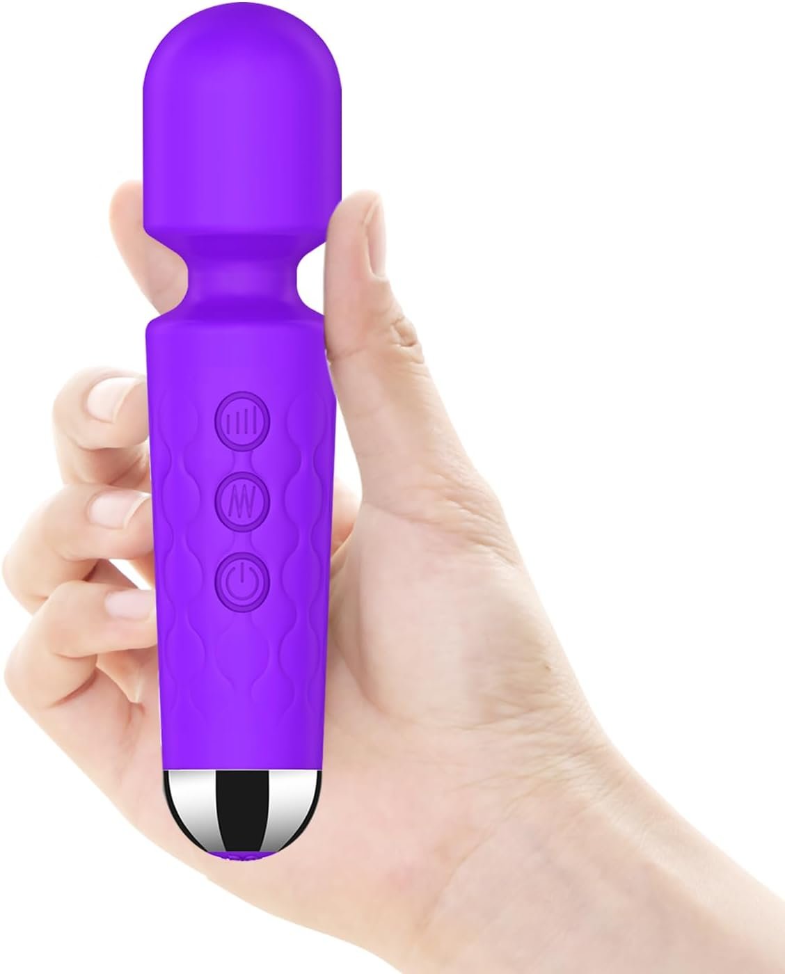 Personal Massage Wand – 20 Modes 8 Speeds Cordless Vibration Massager, Strong Powerful Waterproof Perfect for Travel, Magic Stress Away, All Body Back Legs Hand Pains Sports Recovery (Purple)