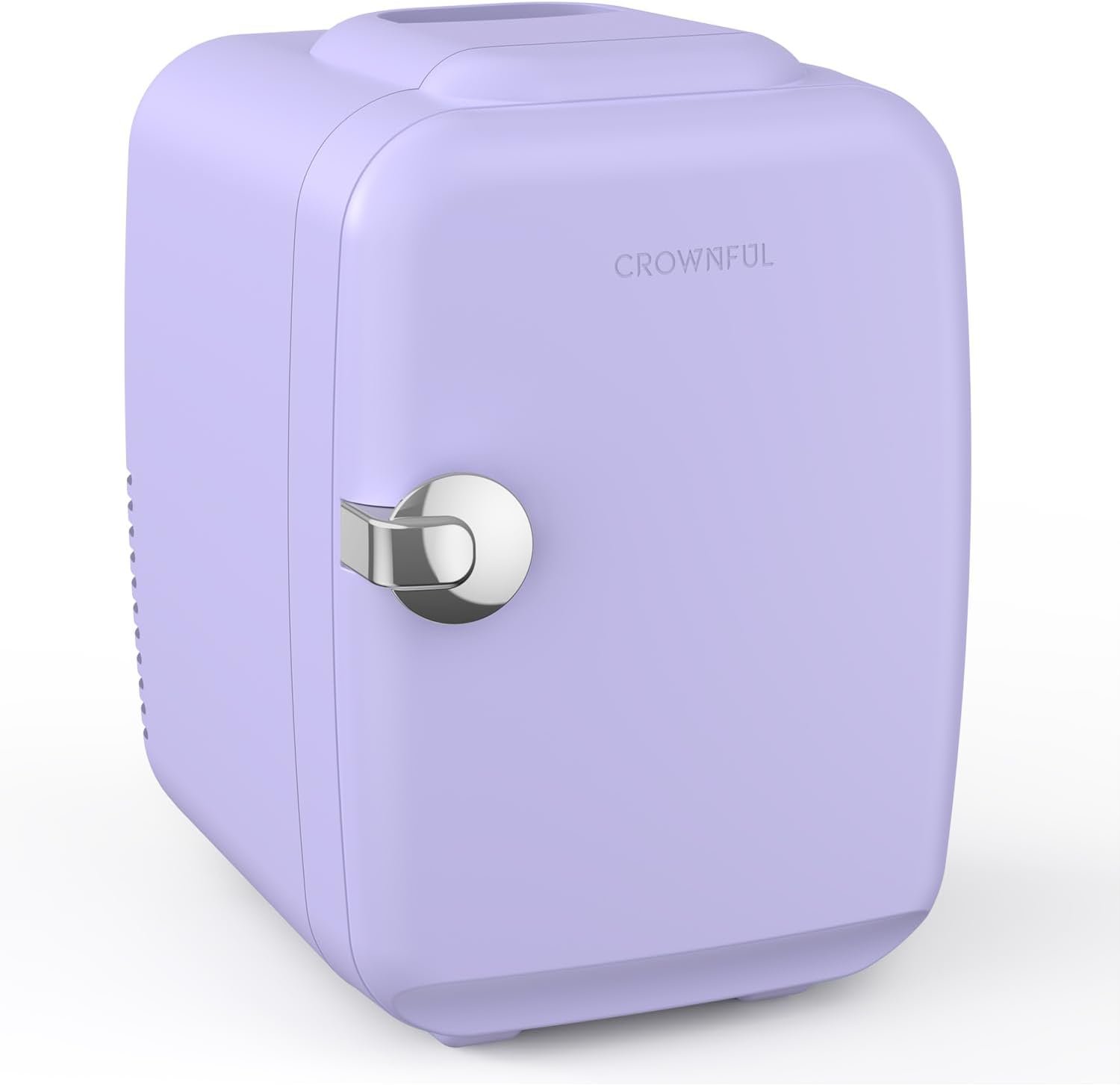 CROWNFUL Mini Fridge, 4 Liter/6 Can Portable Cooler and Warmer Personal Refrigerator for Skin Care, Cosmetics, Beverage, Food,Great for Bedroom, Office, Car, Dorm(Purple)