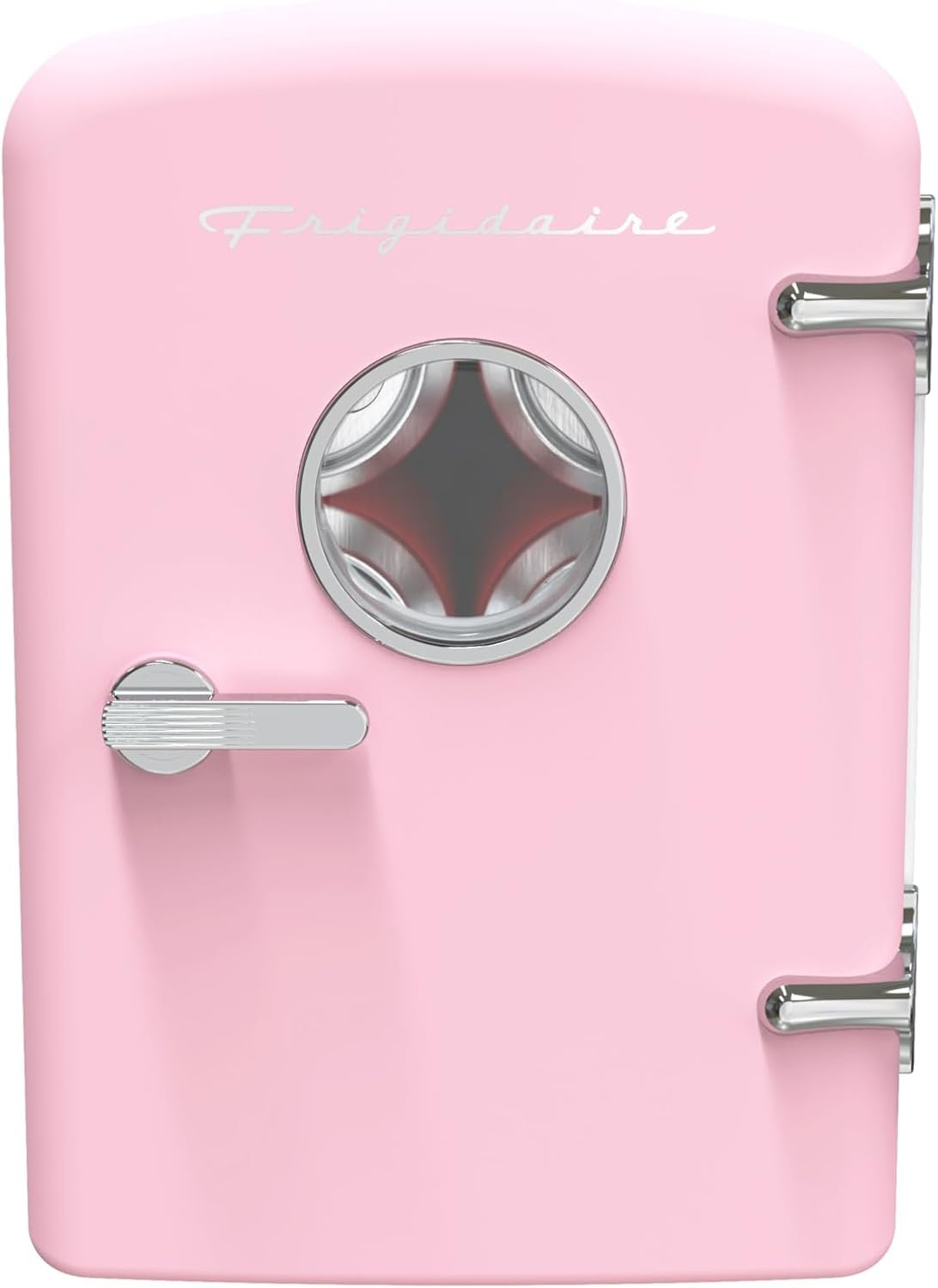 Frigidaire Retro 9-Can Mini Personal Fridge Portable Cooler for Car, Office, Bedroom, Dorm Room, or Cabin, 11.8″ D x 7.1″ W x 10.1″ H, PINK