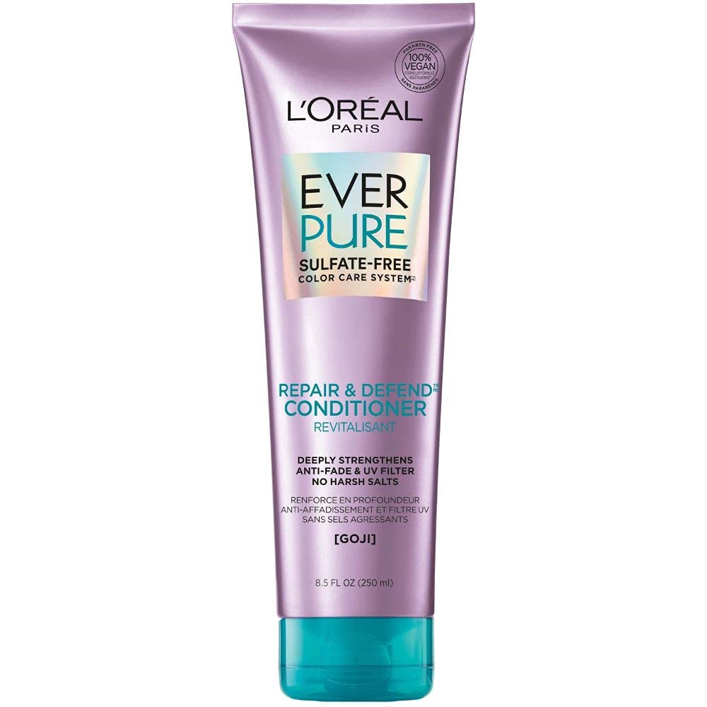 L’Oreal Paris EverPure Repair and Defend Sulfate Free Conditioner for Color-Treated Hair, Strengthens and Repairs Damaged Hair, with Goji, 8.5 Fl; Oz (Packaging May Vary)