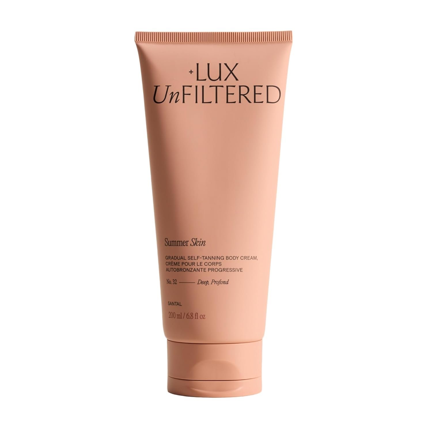 + Lux Unfiltered N°32 Summer Skin Deep Gradual Self Tanner, Hydrating Self Tanning Lotion – Shea Butter & Squalane – Non-Sticky, No Transfer, Natural-Looking Tan – Vegan Sunless Tanner – Santal