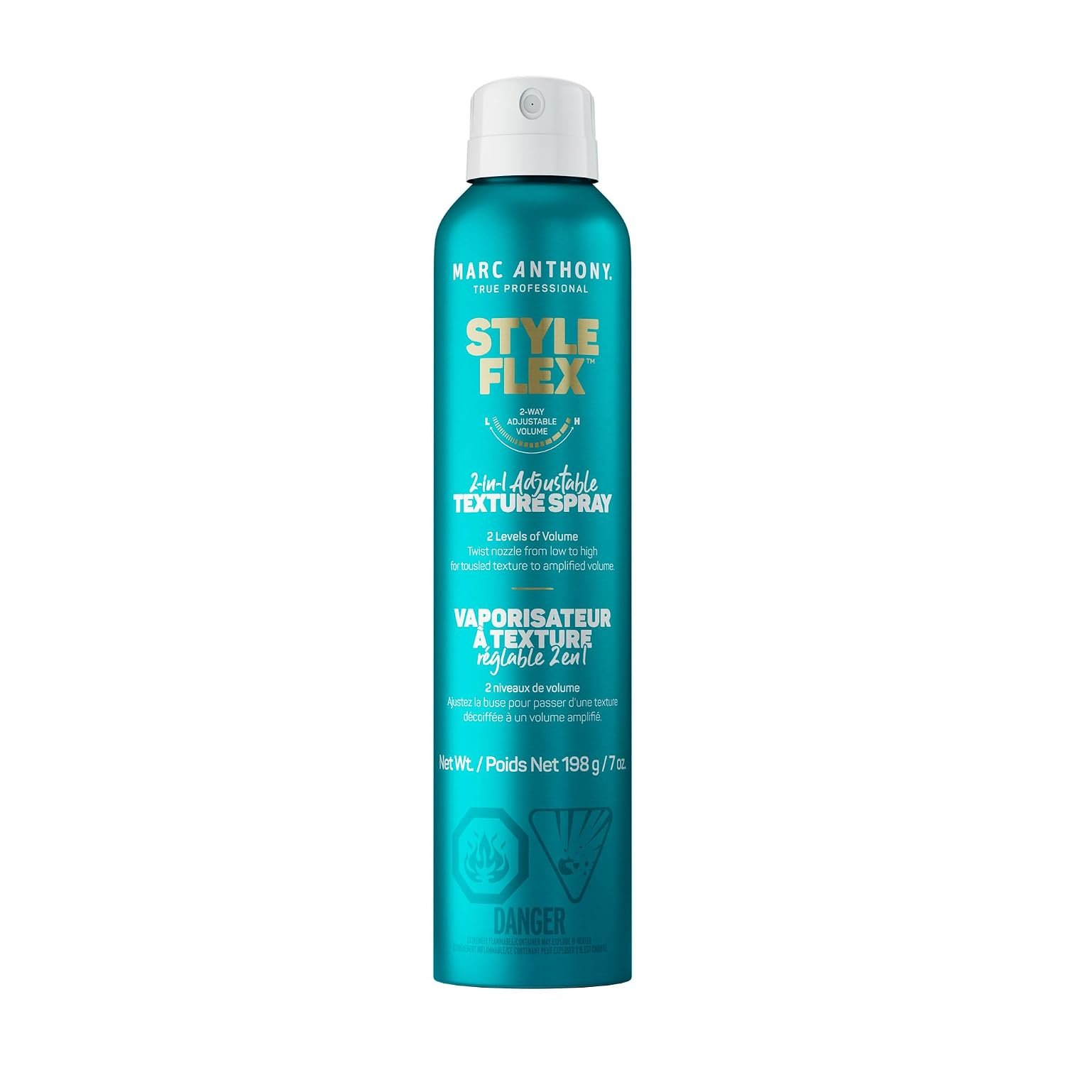 Marc Anthony Texture Hair Spray for Women & Men, Style Flex 2-in-1 Adjustable Texture Hairspray – Low to Extra Hold Styling Spray for Soft, Defined, Thicker & Fuller-Looking Hair Style, 7 oz