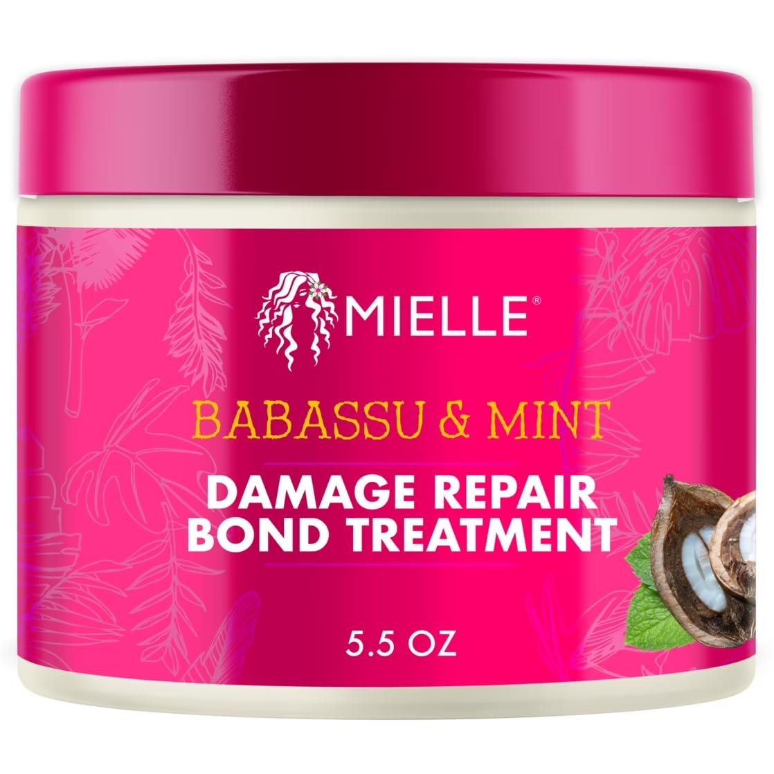 Mielle Organics Babassu & Mint Damage Repair Bond Treatment for Chemical and Heat Damaged Hair, 5.5 Ounce