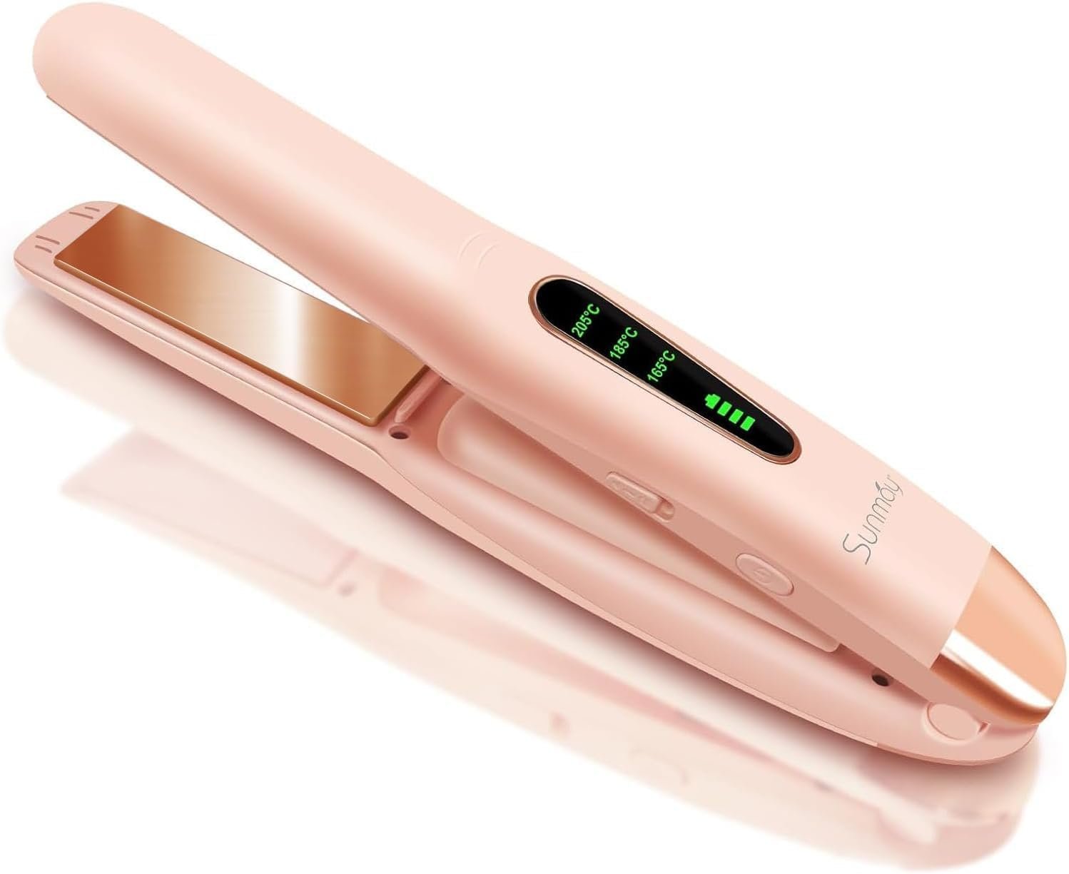 SUNMAY Cordless Hair Straightener, Titanium Portable Straightener for Travel, Dual Voltage Cordless Flat Iron Hair Straightener 2 in 1 with Comb & Clip for Women, Heat-up in Seconds, USB-C Fast Charge
