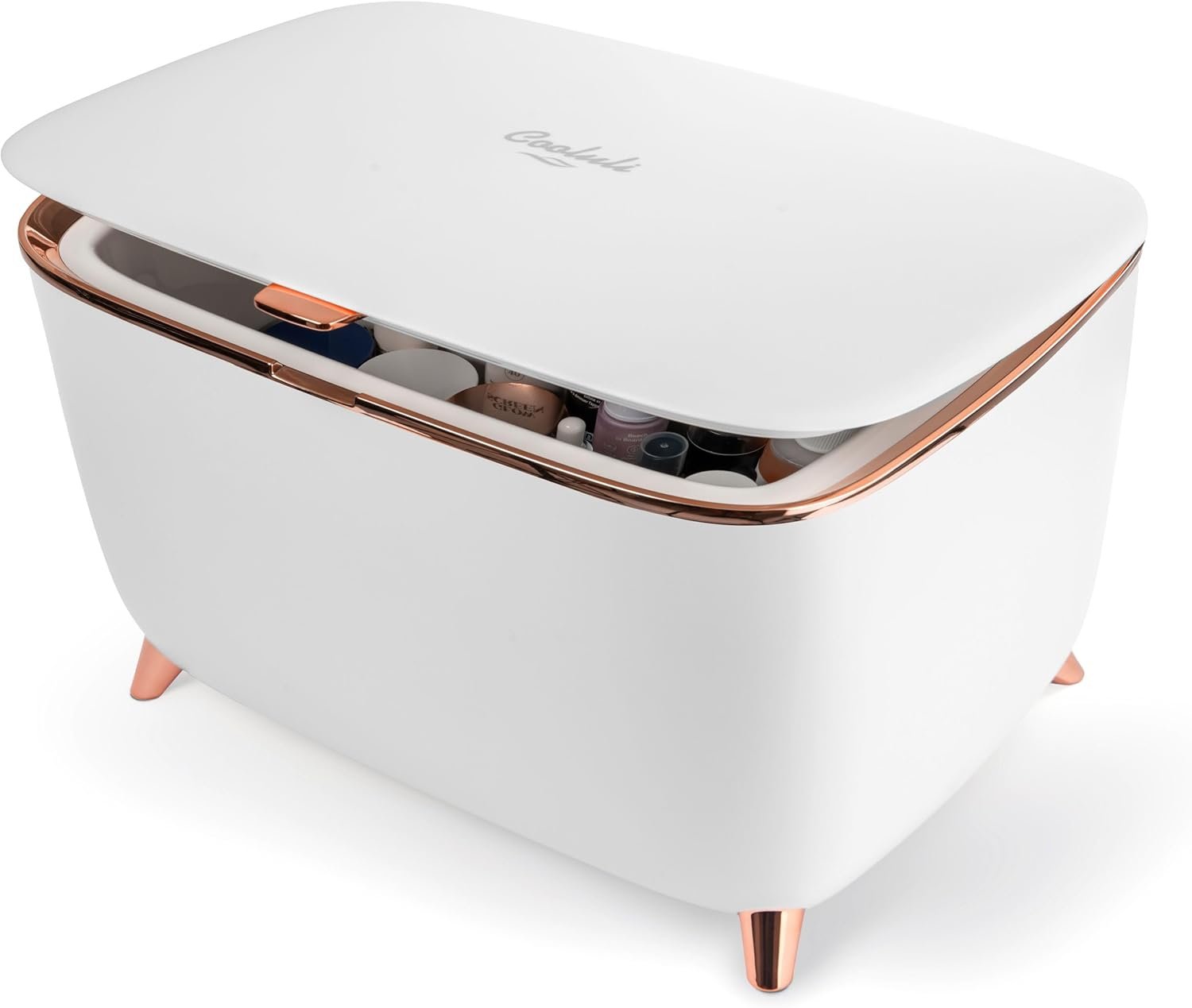 Cooluli Glam 9L Mini Skincare Fridge – White Mini Fridge for Skin Care Accessories, Makeup, Cosmetics and Facial Masks Storage – Ideal Birthday and Christmas Gift for Women and Teen Girls