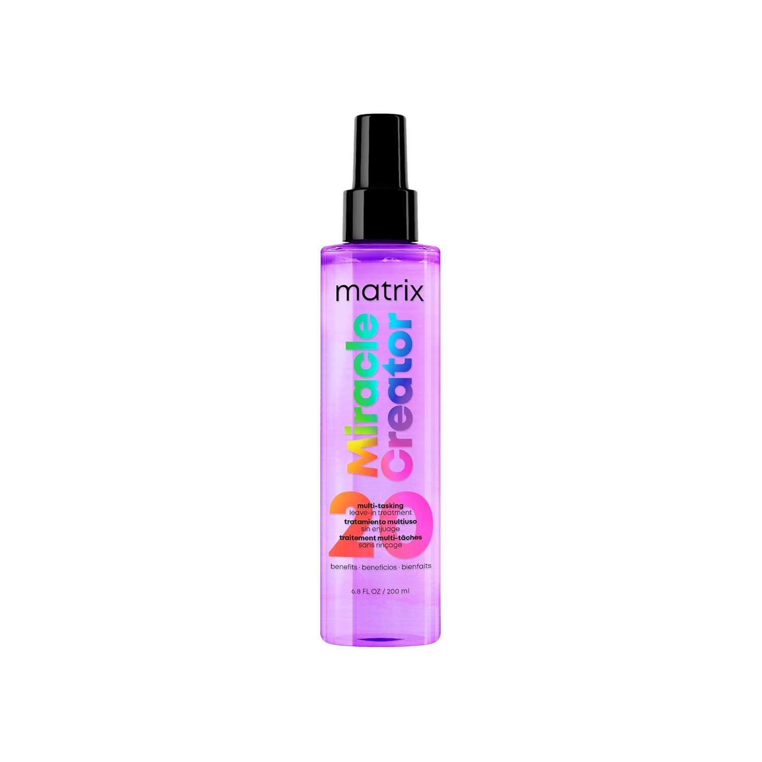 Matrix Miracle Creator Leave-In Conditioner Spray – Heat Protectant, Anti-Frizz, Moisturizing & Detangling, Adds Shine, Primes For Styling, For Damaged & All Hair Types, Sulfate Free, 6.8 Fl Oz