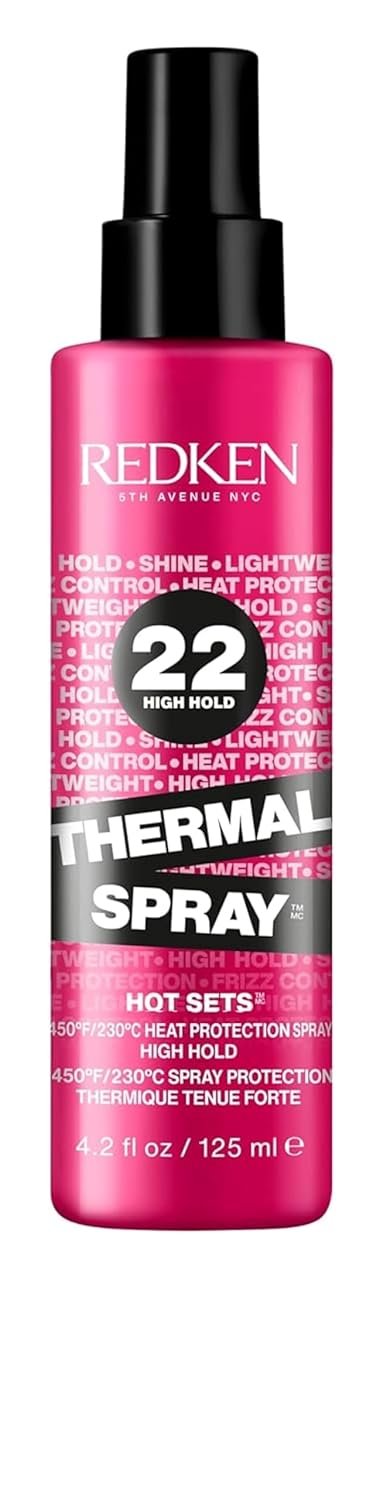 Redken Thermal Spray 22 High Hold – Thermal Heat Protectant and Setting Mist, For Curling and Flat Irons, Lasting Frizz Control & Protects Against Heat Damage