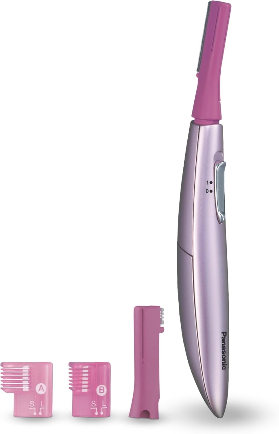 Panasonic Women’s Facial Hair Remover and Eyebrow Trimmer with Pivoting Head, Includes 2 Gentle Blades for Brow and Face and 2 Eyebrow Trim Attachments, Battery-Operated – ES2113PC