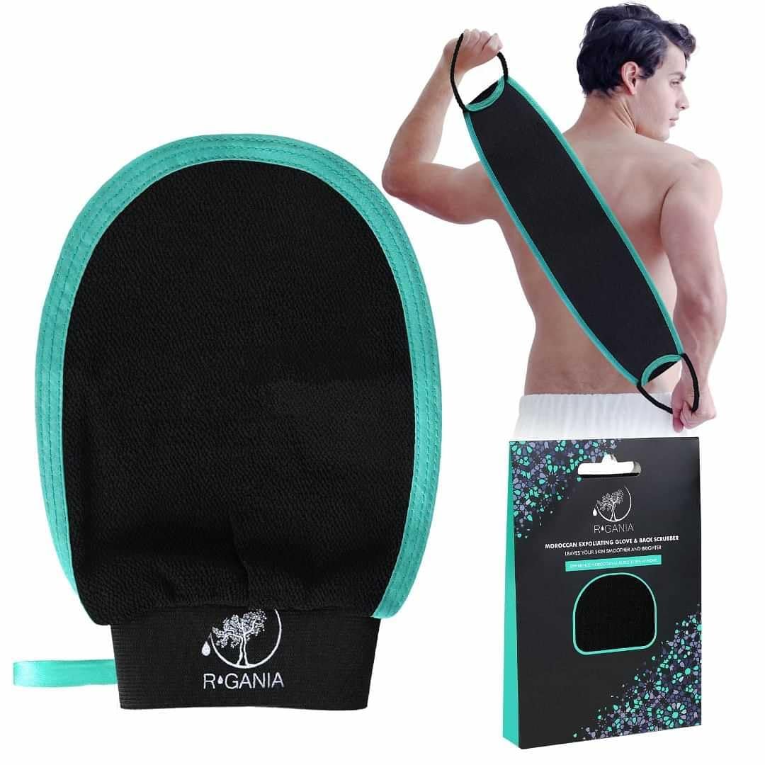 R’GANIA Deep Exfoliating Glove & Back Exfoliator 100% Viscose. | Exfoliating Glove, Korean Exfoliating Mitt Removes Dead Skin, Keratosis Pilaris, Self-Tan, Ingrown Hair. Full Body Exfoliator