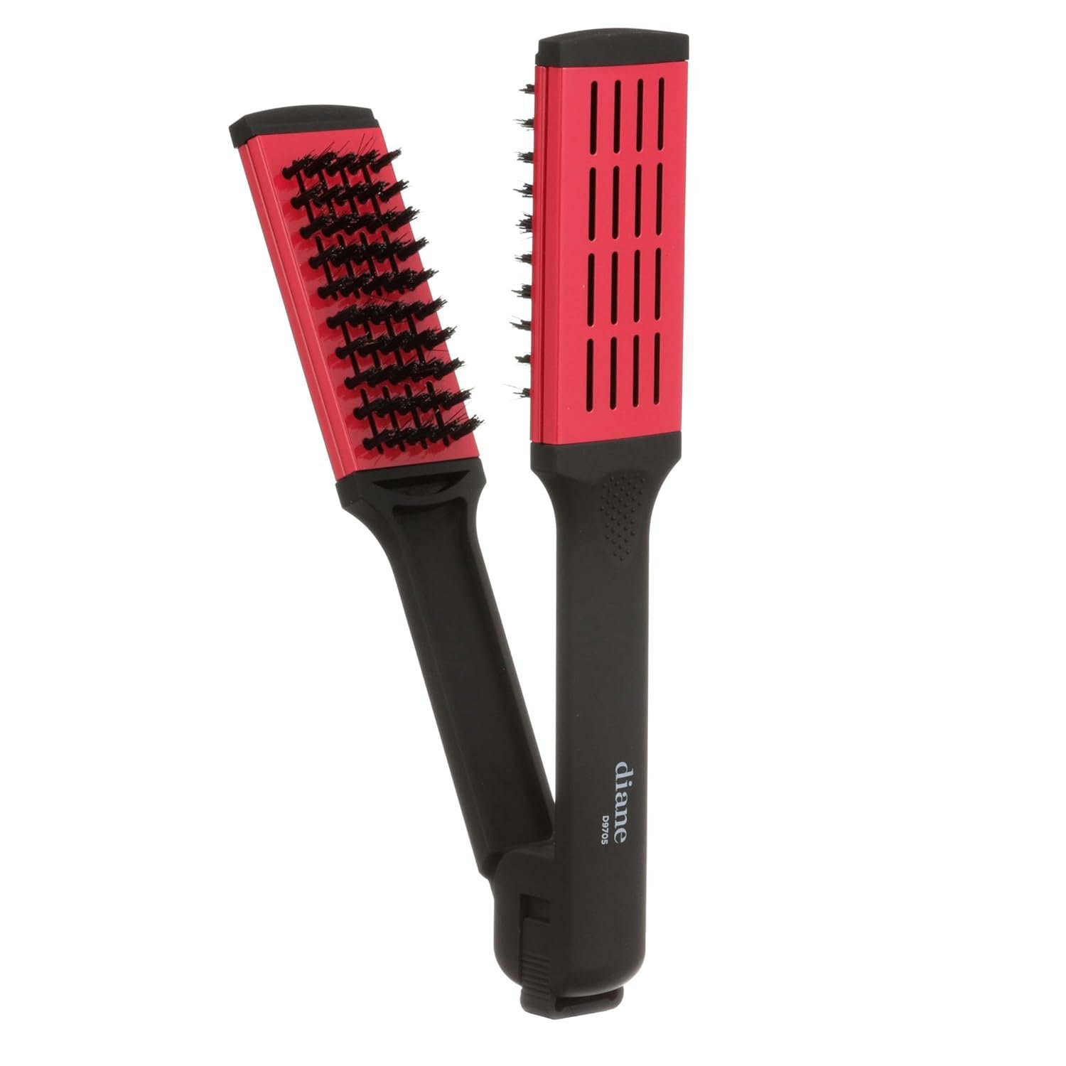 Diane Ceramic Straightening Brush with Nylon Bristles for Smoothing and Styling Thick Coarse Hair, Double-Sided Hair Straightener Brush, 2-in-1 Smoothing Hair Brush, Gently Removes Tangles