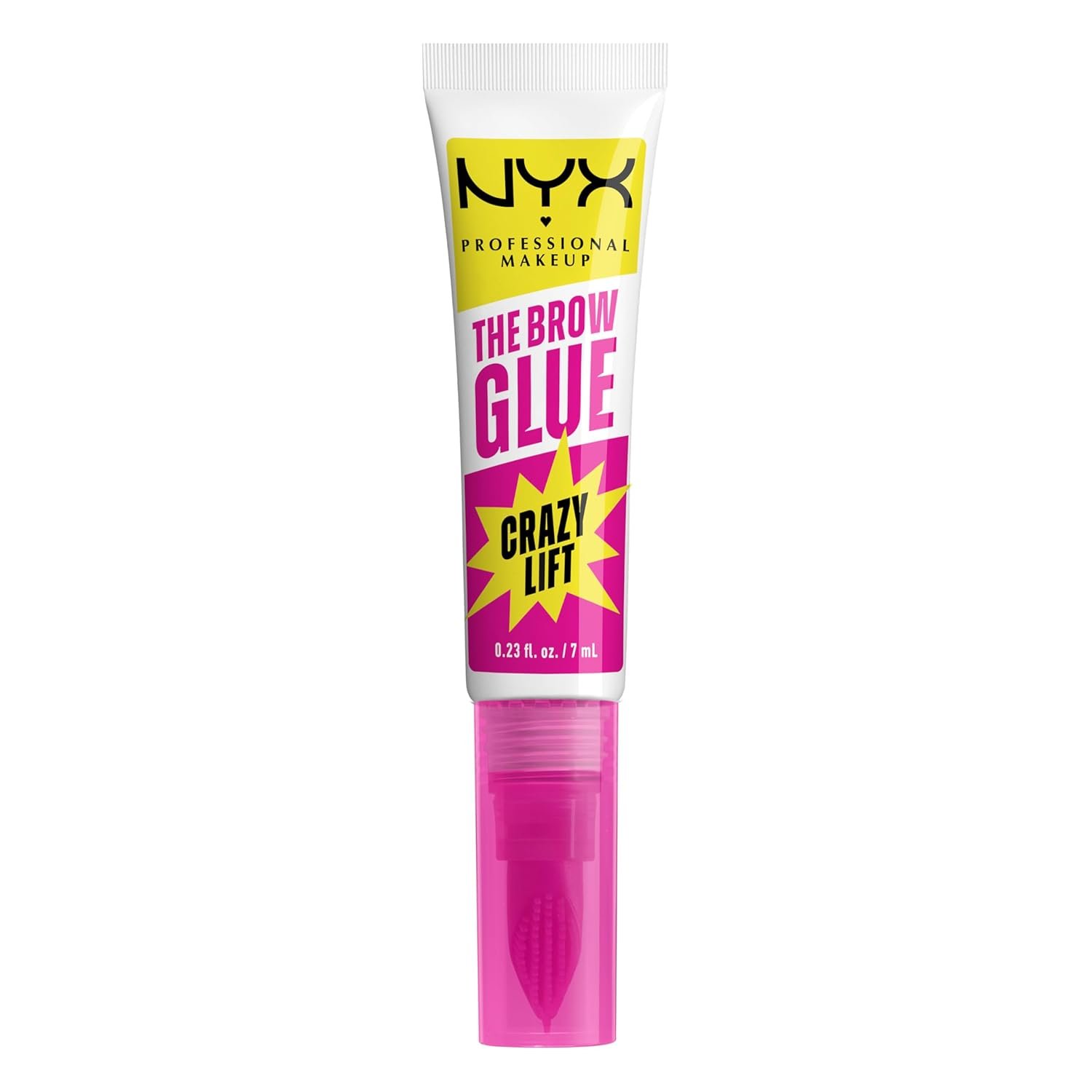 NYX PROFESSIONAL MAKEUP The Brow Glue Crazy Lift, Brow Lamination Gel with 16HR Strong Hold & Built-In Styling Comb – Clear Eyebrow Gel