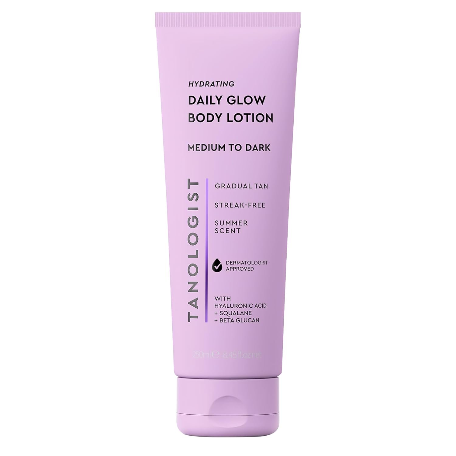 Tanologist Hydrating Daily Glow Body Lotion, Medium/Dark, Gradual Tanning Lotion, No Fake Tan Smell, Streak-Free, Vegan, 8.45 Fl Oz