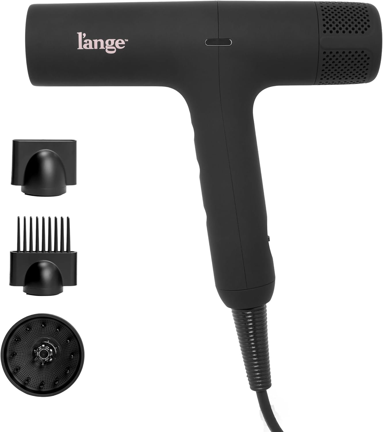 L’ANGE HAIR HauteAir Digital Professional Hair Dryer | LED Display for Precision Heat Control | Fast-Dry Brushless Motor with Cool Shot | Negative Ion Technology | Lightweight & Self-Cleaning (Black)