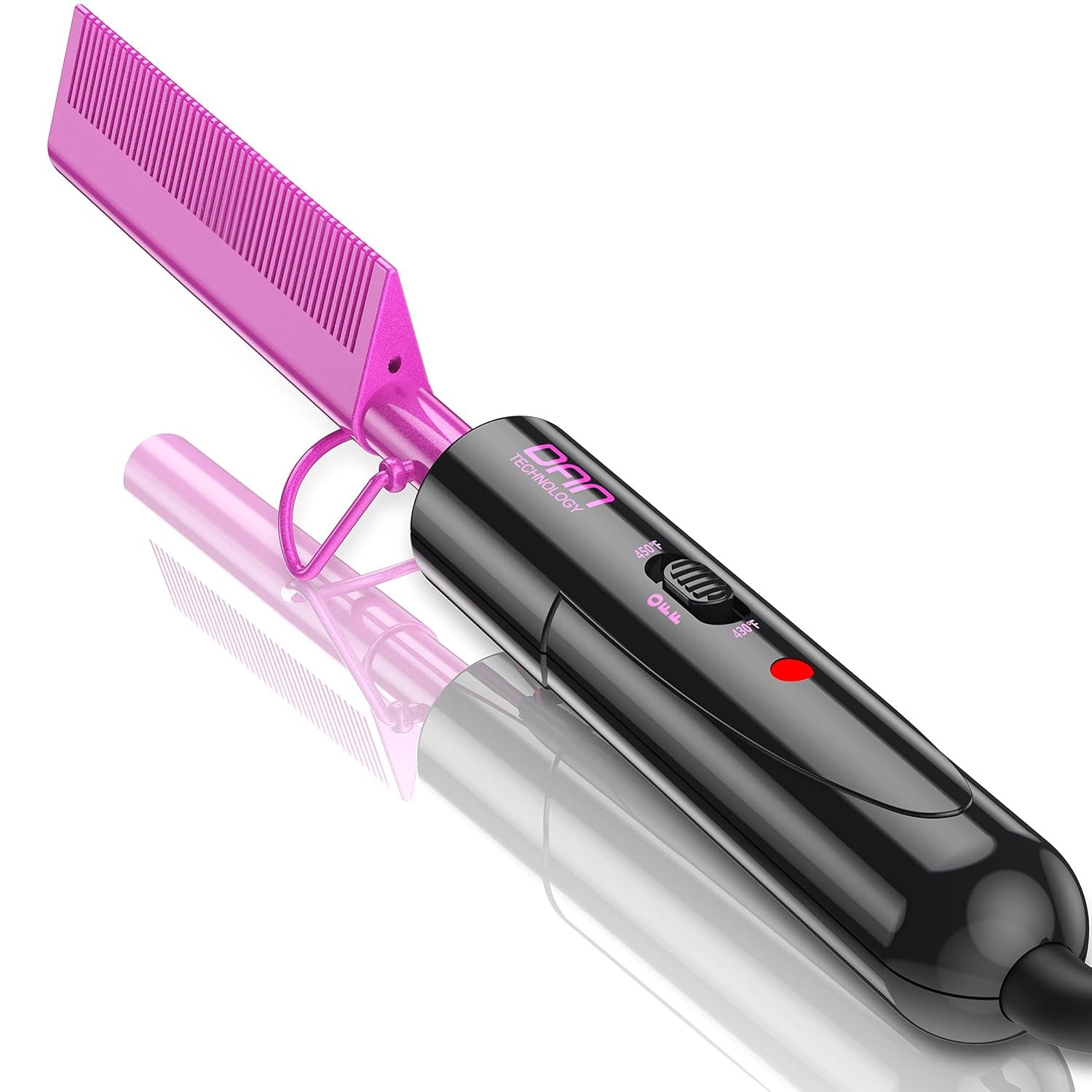 DAN Technology Dual Voltage Ceramic Pressing Comb – 450°F Fast Heating Mini Straightener for Lace Front Wigs and Black Women’s Hair