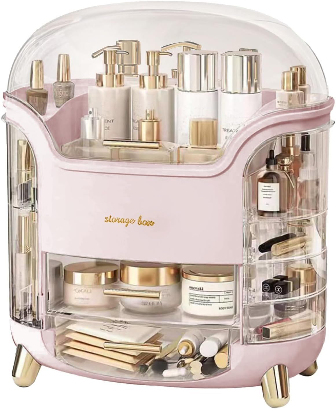 Omeily Upgrade Large Makeup Organizer Countertop Vanity Organizer Cosmetic Organizer Makeup Storage Box Bathroom Counter Organizer Perfume Skincare Organizers Gift Women Clear Design Easy Visibility
