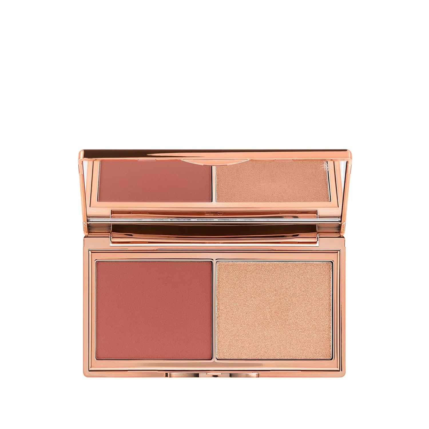 Charlotte Tilbury Mini Hollywood Blush & Glow Glide Palette – Blush & Highlighter Compact for a Gorgeous Glow and Pretty Pop of Color – Rich Terracotta Blush/Golden Sunset Highlighter