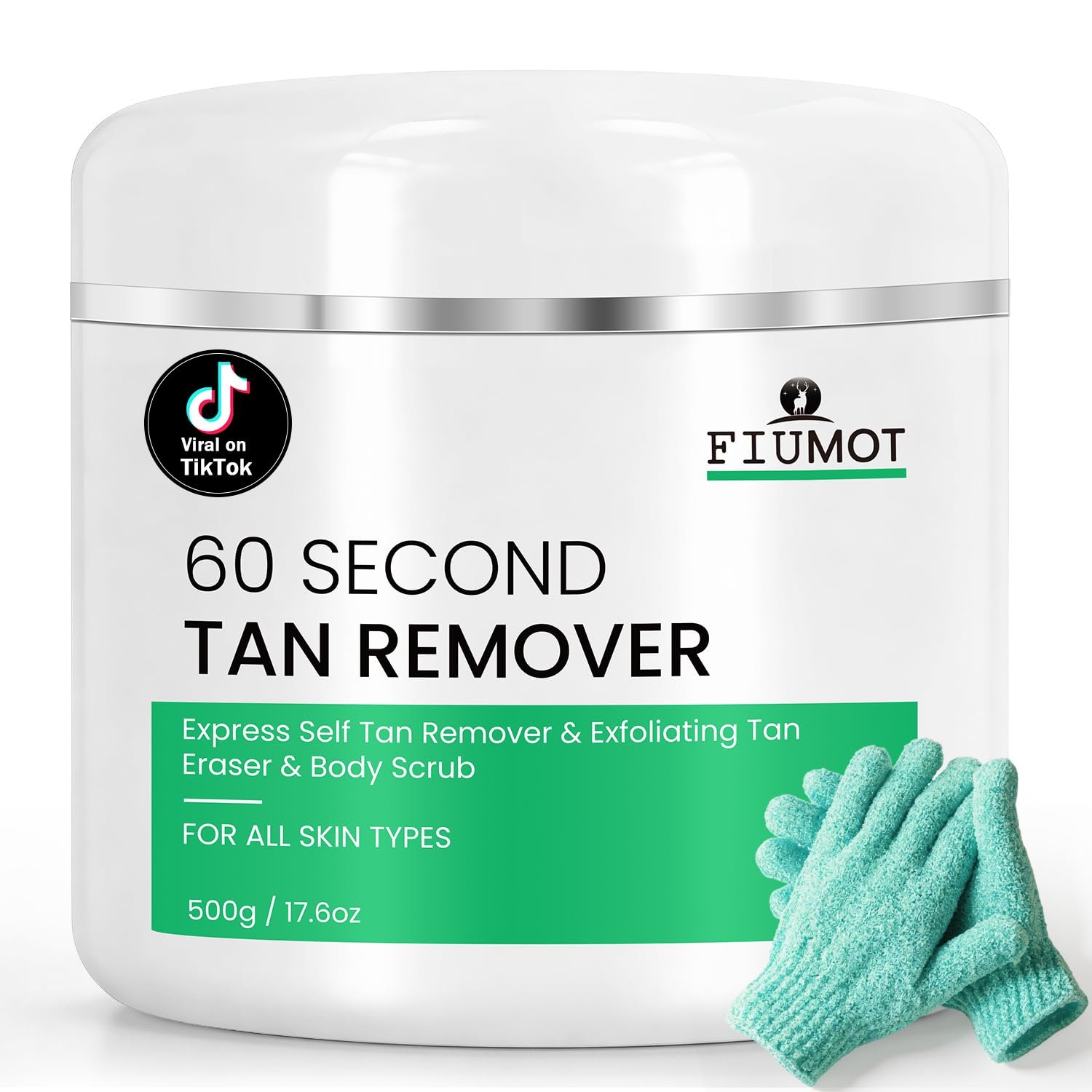 60 Second Tan Remover, Fast-Acting Exfoliating Self Tan Remover for Uneven & Patchy, Vegan, 17.6oz