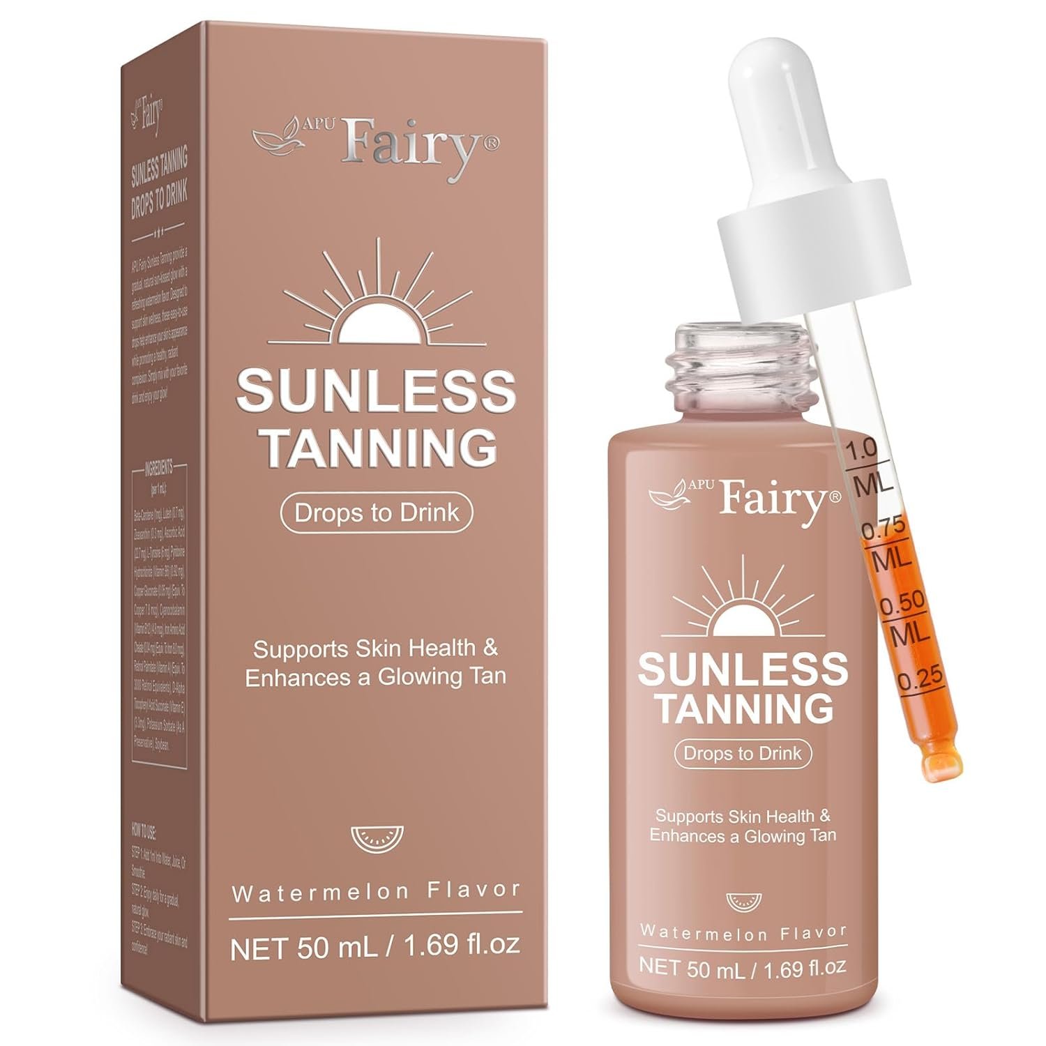 Tanning Drops to Drink for Face & Body – Natural Sunless Tanning Drops with Enhancing Your Natural Skin Tone, for All Skin Types