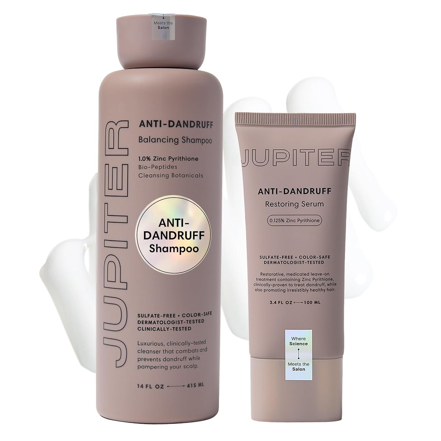 Jupiter Balancing Shampoo and Restoring Serum – Anti Dandruff Shampoo & Serum for Flaky, Itchy, Oily, & Dry Scalp – Nourishes Scalp, Reduces Breakage & Flakes – Color-Safe, Sulfate-Free, Paraben-Free