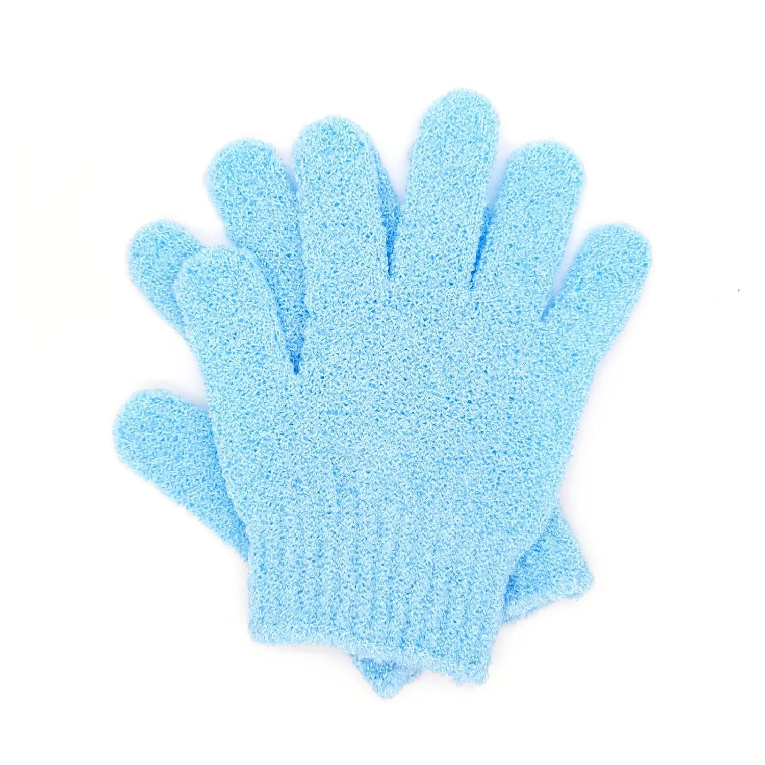 BlingKingdom 1 Pair Bath Gloves for Shower Exfoliating Wash Gloves Shower Mitts for Women Beauty Spa Massage Skin Shower Body Scrubber (Blue)