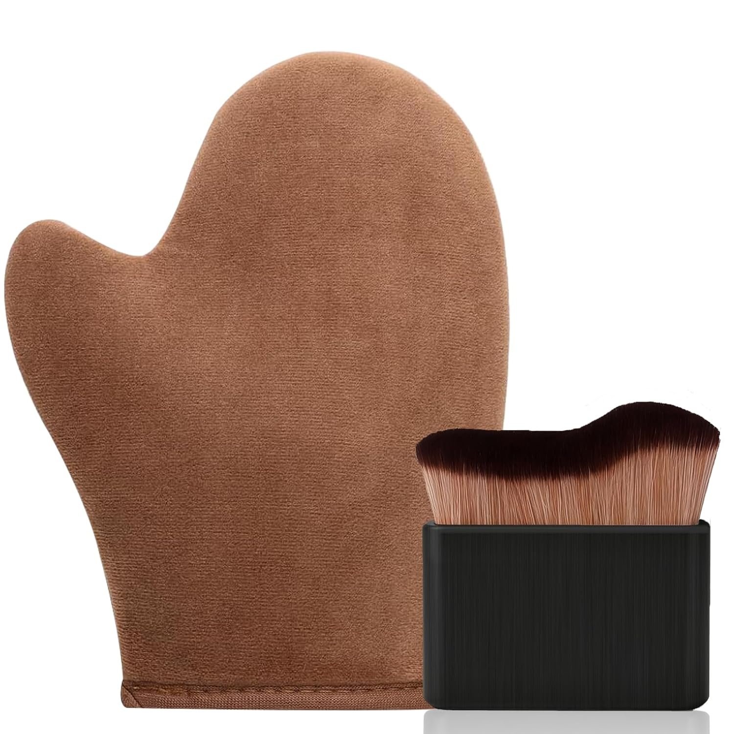 2 in 1 Tanning Mitts Self Tanner Mitt Applicator Self Tanning Mitt and Brush,Tanning Gloves for Self Tan Mitt Applicator Kit Self Tanner Brush Self Tanning Kit