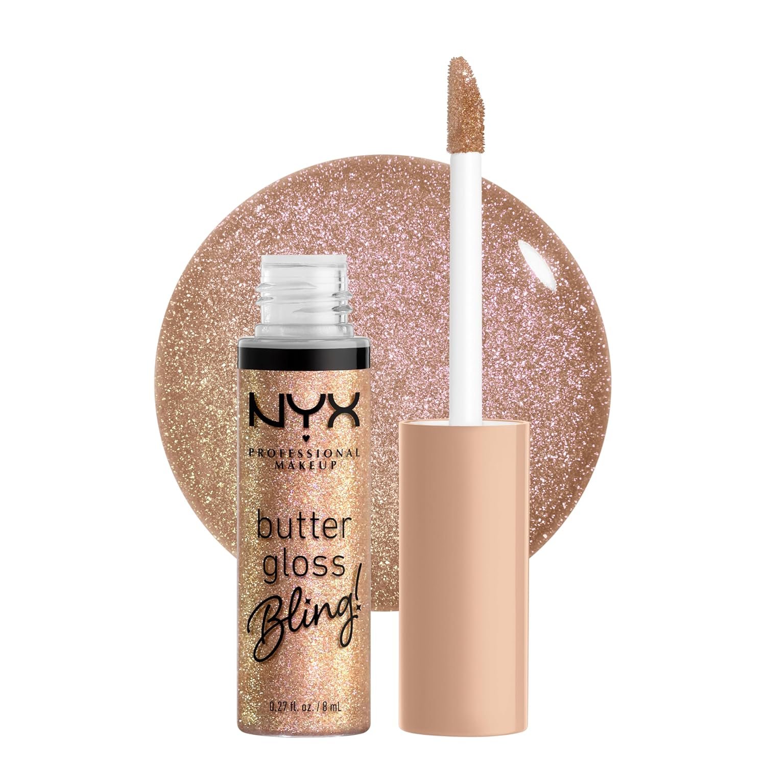 NYX PROFESSIONAL MAKEUP Butter Gloss Bling Lip Gloss, Non Sticky and Shiny Vegan Lip Makeup – Bring The Bling