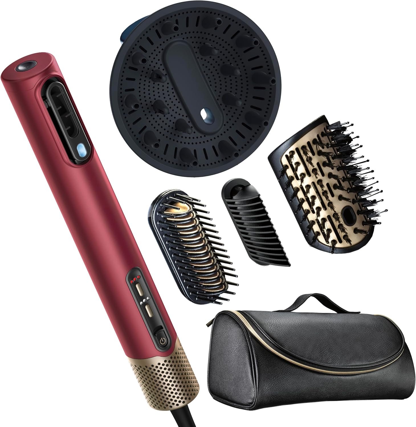 Conair DigitalAire Air Styling System | 4-in-1 Drying and Styling System with 4 Attachments to Detangle, Straighten, Volumize, Dry, Plum, Model 997