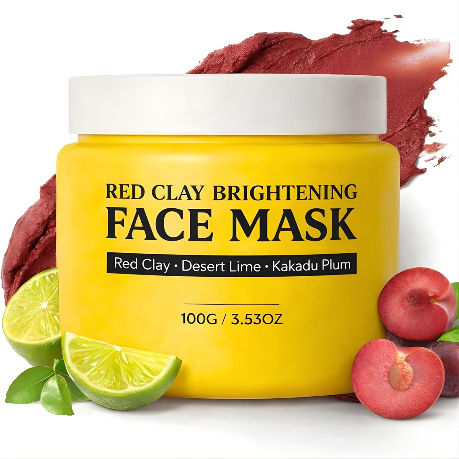 Zelara Australian Red Clay Face Mask, Mineral-Rich Detox Mud Mask with Kakadu Plum,Desert & Rainforest Lime Extracts, for Radiant-Looking, Smoother Skin, All Skin Types, 100 mL (1)