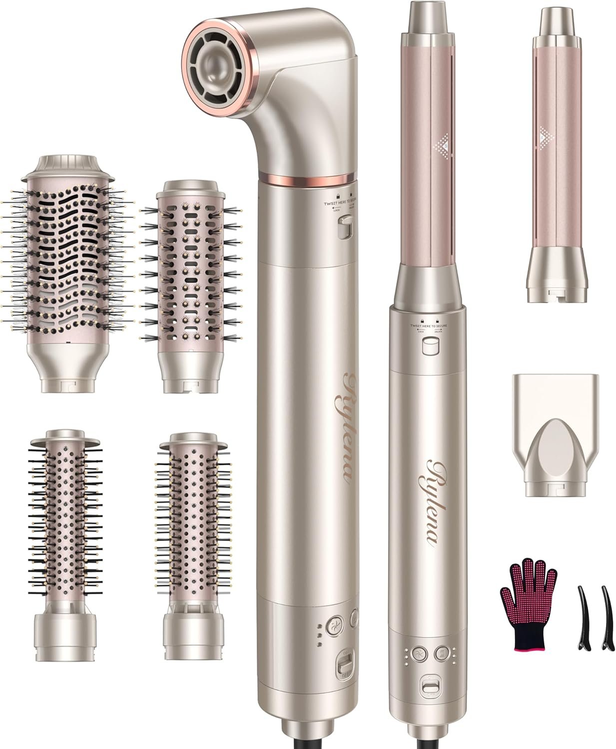 8-in-1 Air Styler Pro, Hair Dryer Brush & Blow Dryer Brush with Auto-Wrap Curlers, 110,000 RPM High-Speed Motor, No Heat Damage Multi Styler Gift Set for Women
