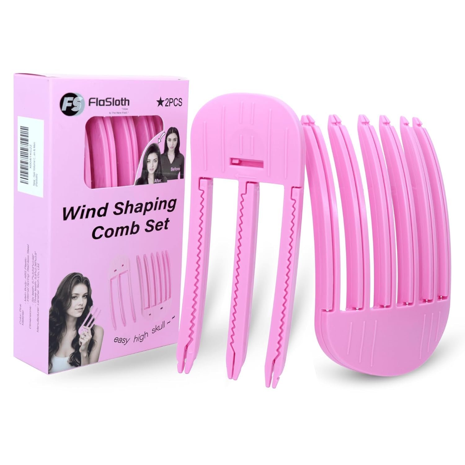 Hair Volume Clip – 2PCS Root Clips for Curly Hair Volume, Magic Volumizing Hair Clips for Creating Fluffy Bangs & Lifting Roots, Wind Shaping Styling Comb Set(Rose Purple)